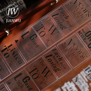 JIANWU 50mm * 300cm Vintage Tiếng Anh Trích Dẫn Từ Phong Cảnh Chất Liệu Cắt Kéo Thêu Sò Băng PET Sáng Tạo DIY Tạp Chí Văn Phòng Phẩm