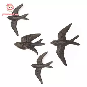 PWSEND Gang Nuốt, Đen DIY Trang Trí Nuốt Gang Trang Trí, Retro Gang Gió Chuông Nghệ Thuật Tượng Trang Trí Tường