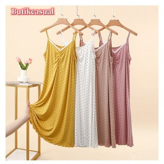 Váy Sling Nữ Plus Size Mùa Hè Không Tay Bộ Đồ Ngủ Váy Trơn Thường Ngày Thoải Mái Váy Ngủ