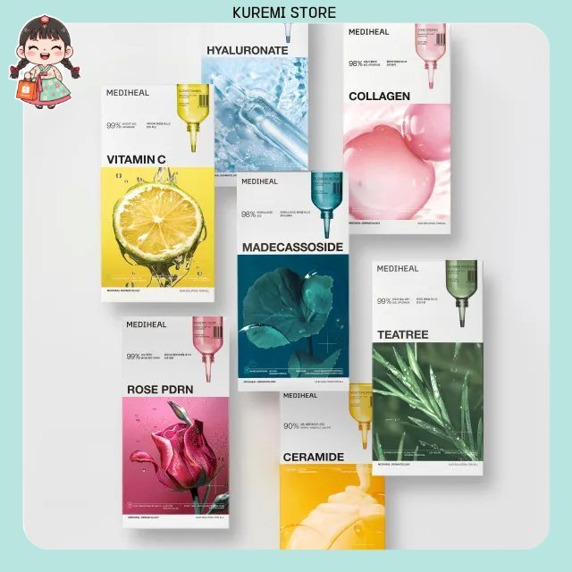 Gói mặt nạ thiết yếu Mediheal 10 tờ - Bộ sưu tập mặt nạ 7 biến thể K-Beauty Sheet