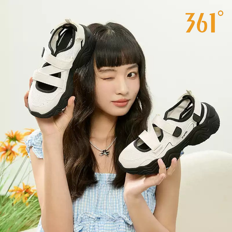 361° Dép Nữ Đế Xuồng Cao Cấp Tăng Chiều Cao 5Cm Dáng Đẹp Khóa Dán Tiện Lợi Phong Cách Hàn Quốc