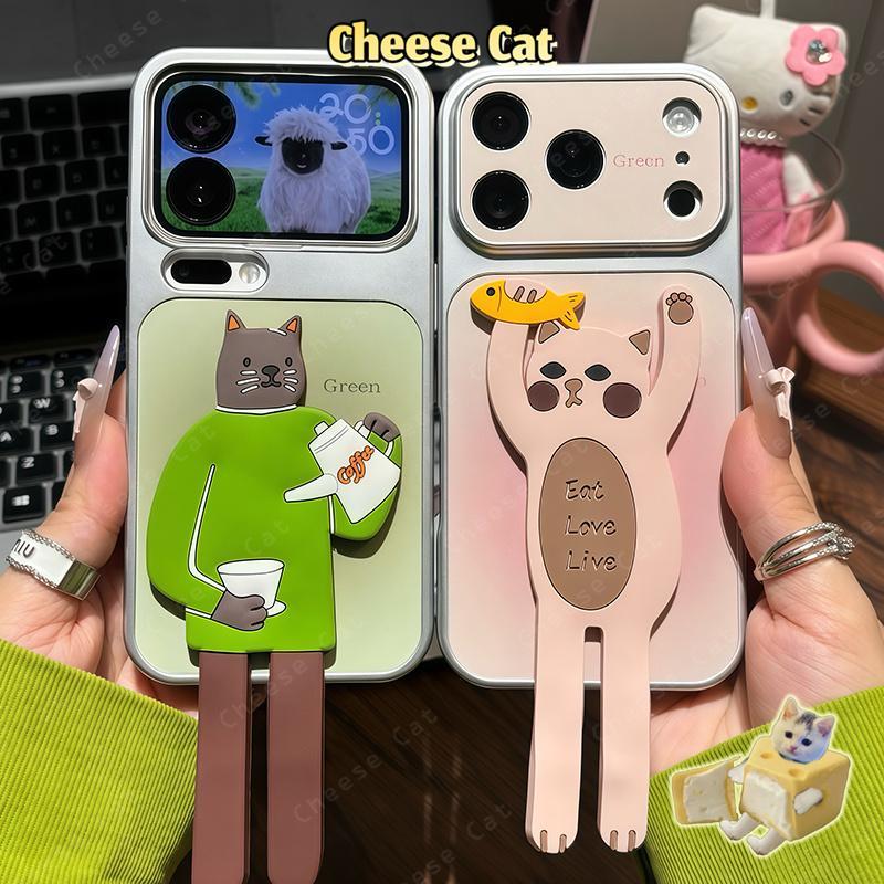 Ốp Điện Thoại Mèo Chân Dài Ốp Điện Thoại Da Cho iPhone 17 Pro Max 16 15 14 11 12 13 Pro Max Xs Max XR
