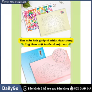 Bộ 16 tranh 3D hình học dán tường, rèn luyện tư duy cho trẻ Tập trung thiết kế, Đa dạng mẫu, Màu sắc tươi sáng