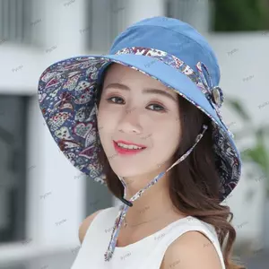 Mũ xô nữ PYCOU, Mũ chống nắng có thể gập lại có thể đảo ngược, Thời trang thoáng khí Nhẹ vành lớn Mũ ngư dân du lịch
