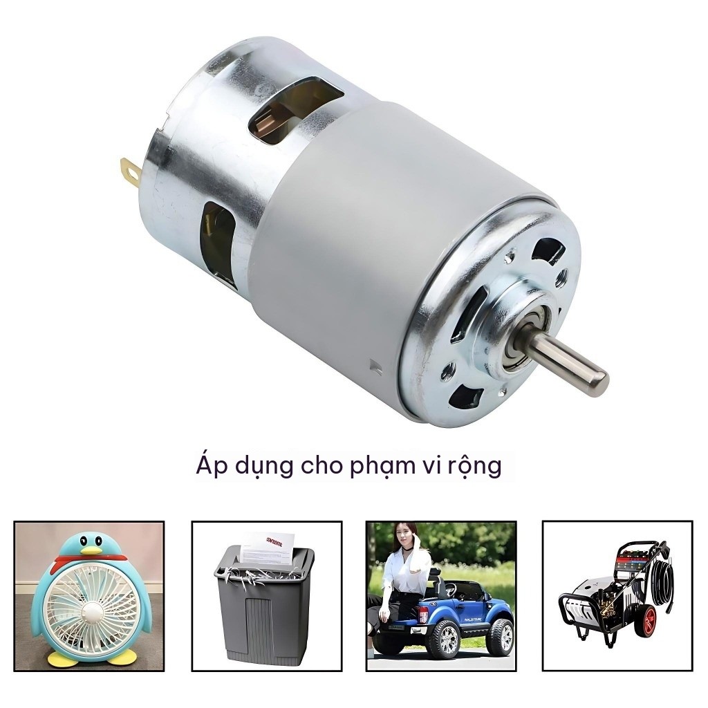 Motor 775/755 12V 21V Máy Cắt Cỏ Pin Bạc Đạn Cốt Ren Kèm Đai Ốc M5 Chính Hãng Phụ Kiện Thay Thế