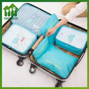 SWEET Bộ sắp xếp du lịch 6 trong 1 Túi đựng đồ giặt Túi hành lý du lịch Bộ sắp xếp quần áo n