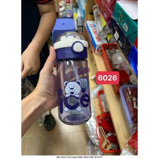 Bình Đựng Nước Nhựa Cao Cấp 580ml - Bình Nhựa In Hình Trang Trí 6026 Tiện Lợi, Bền Đẹp
