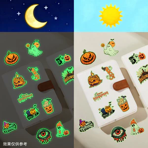 50 Tờ Halloween Dạ Quang Dán Dạ Quang Ngày Lễ Halloween Trang Trí Chống Thấm Nước DIY Chân Không Cốc Dán 8FZM