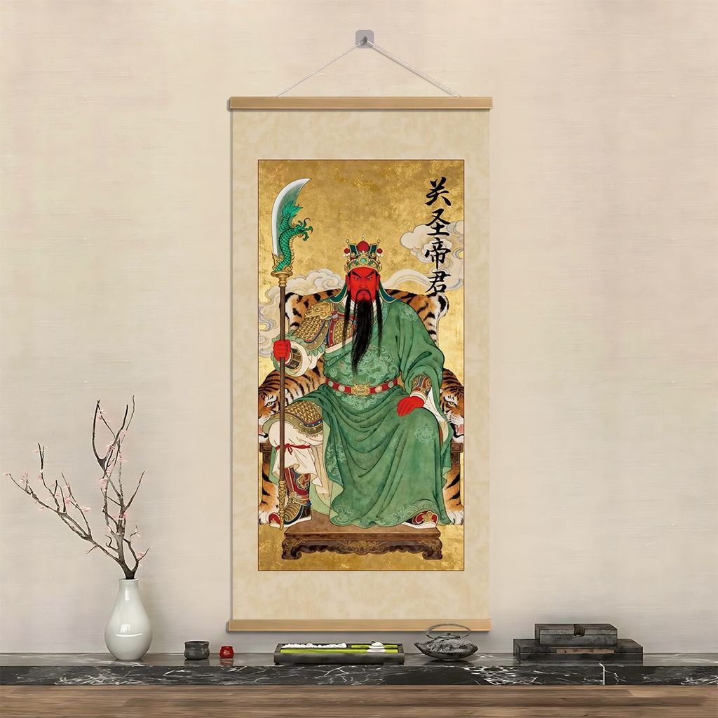 Guan Shengdijun Thần Tài Thần Tài Thần Quan Công Tranh Quan Vũ Chân Dung Học Tiền Phong Cách Trung Hoa Lối Vào Phòng Khách Trang Trí Tranh Trang Trí 6.4