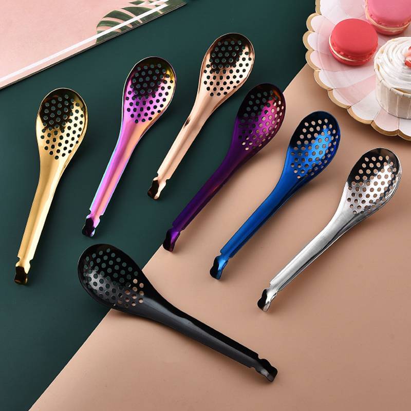 ECK 410 Thìa Nhà Bếp Bằng Thép Không Gỉ Có Lỗ Ẩm Thực Caviar Builder Roe Sauce Lọc Thìa Bền Nhà Bếp Nấu Ăn Tiện Ích HOT