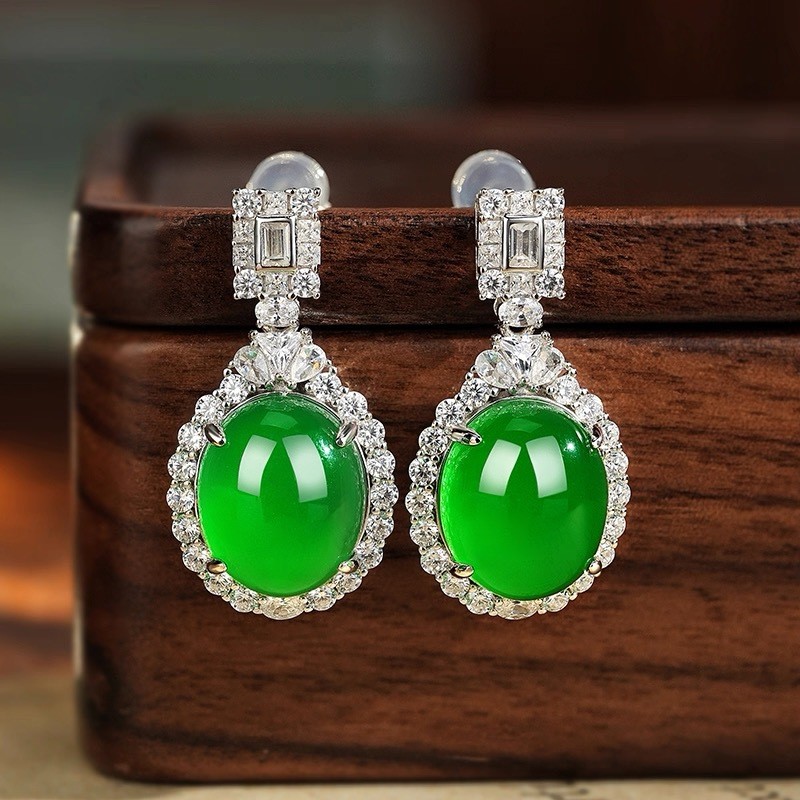 Bông tai nữ Chalcedony tự nhiên tinh tế