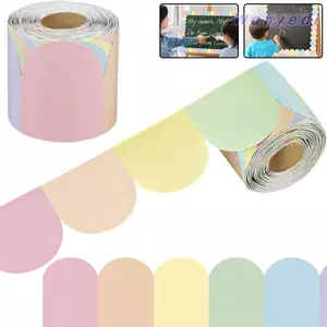 WANYEDI Poster Dán Biên Giới, Giấy Cạnh Sóng Chống Thấm Nước Màu, Hoa DIY Trang Trí Tường Cho Lớp Học Bảng Tin Tiệc Gia Đình