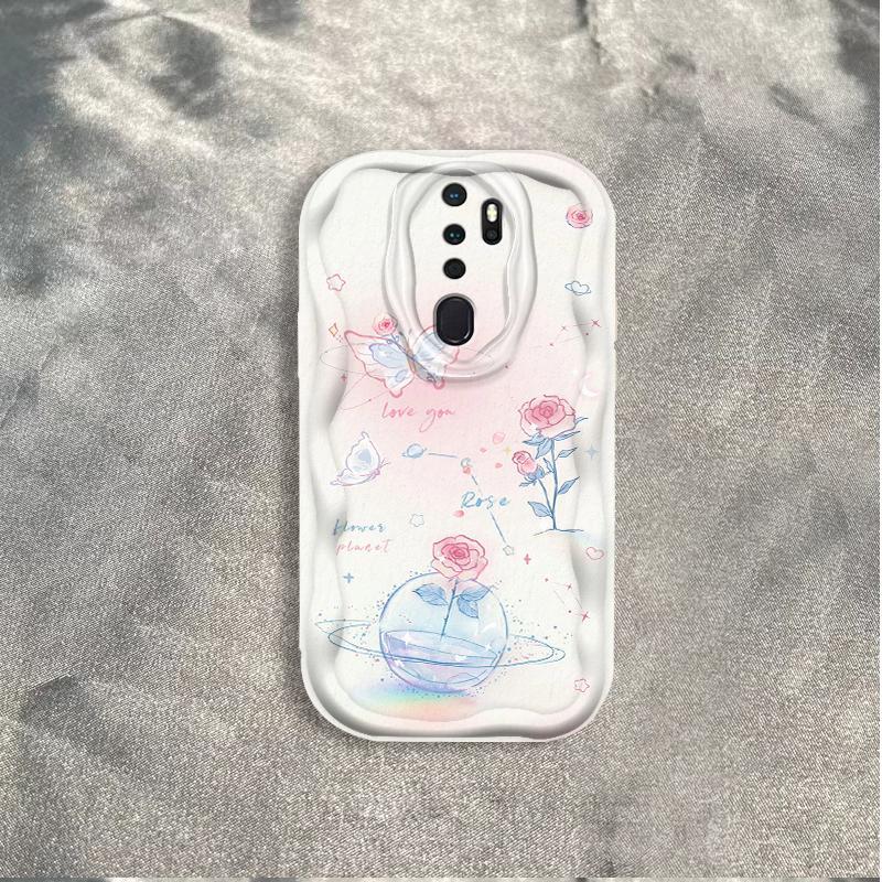 Thích Hợp Cho OPPO A9 2020 A5 2020 3D Cầm Tay Mềm TPU Tím Hoa Hồng Tulip Ins Phong Cách Chống Sốc Ốp Điện Thoại