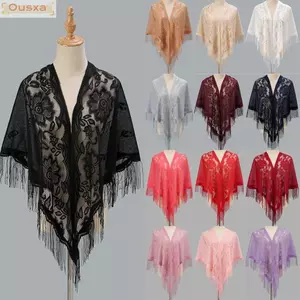 OUSXA Evening Prom Cape, Nhiều Màu Với Tua Rua Khăn Choàng Nữ, Áo Choàng Rỗng Cưới Cô Dâu Khăn Choàng Nữ