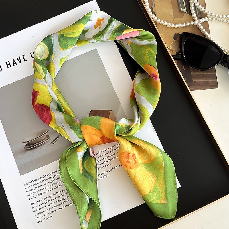 2026 Phong Cách Mới Cao Cấp Thời Trang Phù Hợp Với Khăn Lụa Pháp Retro Khăn Lụa Nữ