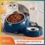 BVY 2 trong 1 Bát cho thú cưng Bộ cấp nước tự động Bát cho chó mèo nghiêng cao cho thức ăn khô ướt Không có bát lộn xộn cho trạm chăm sóc thú cưng tại nhà.