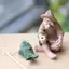 Luckyew Câu Cá Ông Già Nhựa Hình Tượng Trang Trí Sân Vườn Micro-Landscape Vườn Thủ Công TQ