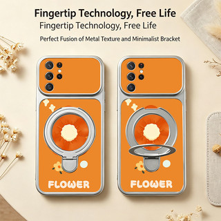 Ốp Lưng PBZZ Cho samsung S22 ultra S22 plus s22 5g Vỏ Điện Thoại Lo Âu Vỏ Mềm Silicon Chống Sốc Thiết Kế Mới Thẩm Mỹ Có Giá Đỡ Hoa Cam Dễ Thương Cho Nam DSCSUZJ3