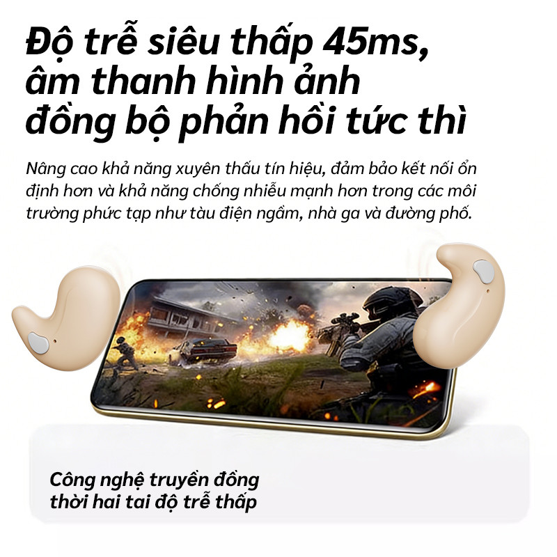 Tai nghe nửa tai Màn hình LED không dây Bluetooth Cảm ứng vân tay Âm thanh HiFi Tương thích với IPhone và Android