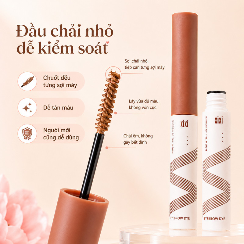 XIXI Mascara Chân Mày 20g, Gel Chải Mày Tự Nhiên, Không Vón, Dễ Dùng Hằng Ngày D693