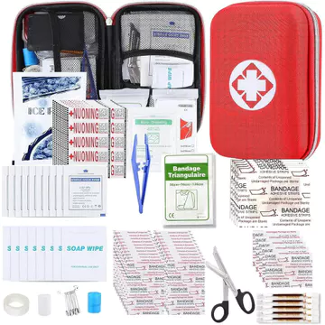 276 Bộ sơ cứu Xe hơi tại nhà Cắm trại Đi bộ đường dài Đồ dùng khẩn cấp Túi nhỏ gọn đáng yêu cho trường học Ngoài trời, Bộ dụng cụ sinh tồn thiết yếu ngoài trời cơ bản để du lịch AMORNING 4TXZ