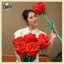 B & N 85cm / 100cm Lớn Màu Đỏ Sang Trọng Hoa Hồng Nhân Tạo Nhồi Bông Có Thể Uốn Cong Bó Hoa Mềm Trang Trí Nhà Cửa Quà Tặng Ngày Lễ Tình Nhân.