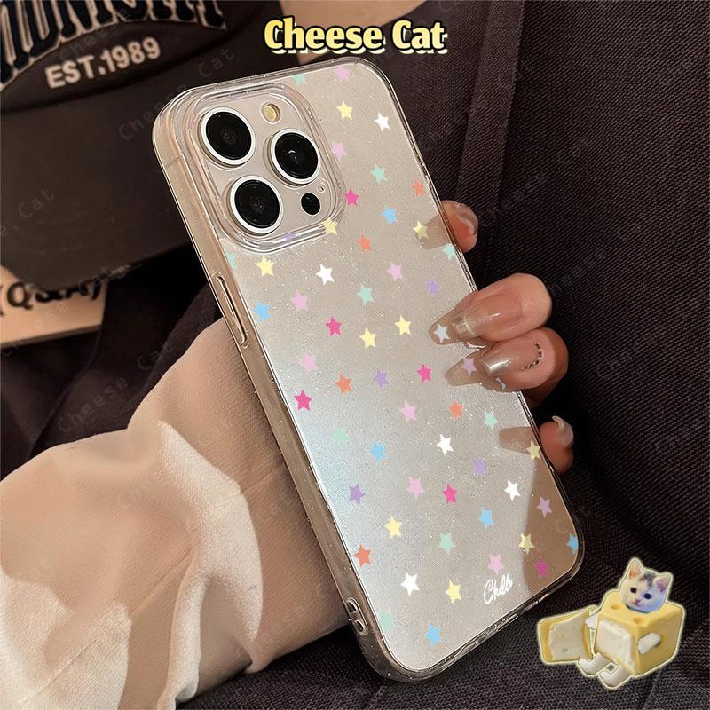 Ốp điện thoại ngôi sao nhiều màu sắc lấp lánh cho iPhone 15 14 13 12 11 16 17 Pro Max 17 Air Xs XR 7Plus