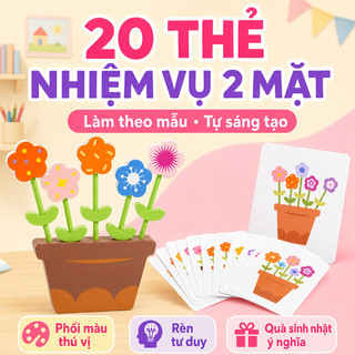 Đồ chơi cắm hoa gỗ – Rèn luyện trí thông minh, tập trung, tư duy logic, phân biệt màu, phối hợp tay mắt, quà sinh nhật