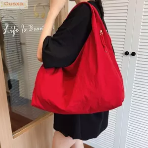 Túi Nách OUSXA, Túi Tote Nữ Xuân Hè Dung Tích Lớn, Túi Đeo Vai Đơn Vải Đa Năng Túi Mua Sắm