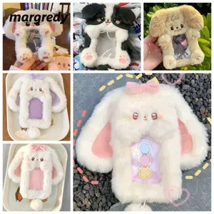 MARGREDY Photocard, Thỏ tai lớn sang trọng / Hộp đựng thẻ ảnh Collie viền, Quà tặng tay áo thẻ đa chức năng chất lượng cao
