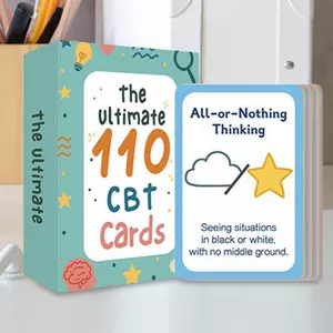 Thẻ trị liệu hành vi nhận thức CBT Flashcards Dụng cụ chánh niệm để giảm căng thẳng Người lớn Thanh thiếu niên Trị liệu saixit2vn