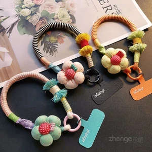 Dopamine Hoa Điện Thoại Di Động Dây Nữ Cổ Tay Ngắn Dệt Tay Phong Cách Dân Tộc Niche Tinh Tế Quyến Rũ Ngoài Trời