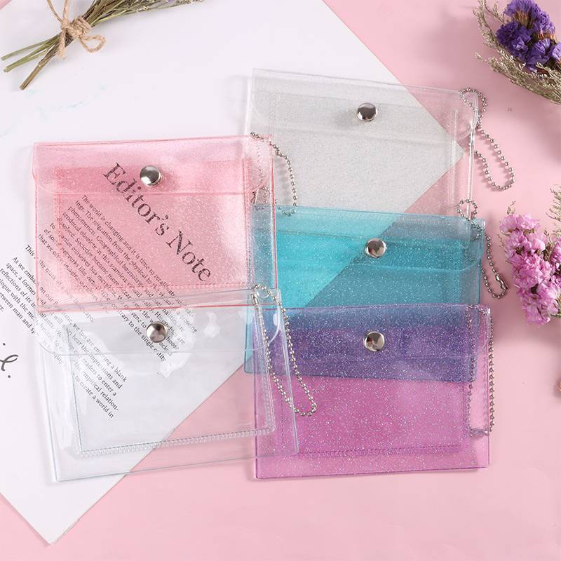 GOAY 1 Cái Ví Đựng Thẻ Tín Dụng Nữ Thời Trang Trong Suốt Chống Thấm Nước PVC Thẻ Kinh Doanh Thẻ ID Ví Cô Gái Ví Đựng Tiền Xu Túi VN