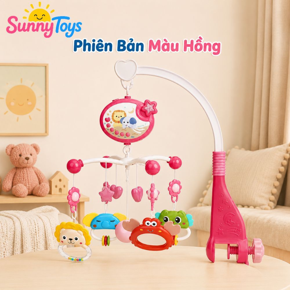 Treo Nôi Cũi Cho Bé Sơ Sinh SunnyToys - Xoay 360 Độ, Có Nhạc Và Điều Khiển Từ Xa
