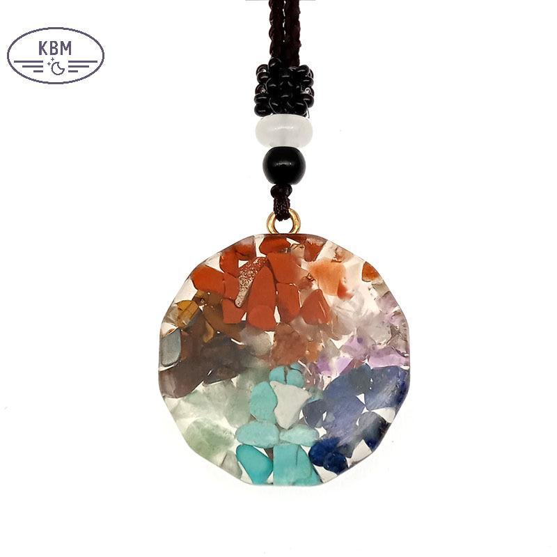 KBM Máy Phát Điện Năng Lượng Bùa 7 Luân Xa Mặt Dây Chuyền Nelace Orgonite Thiền Cân Bằng Emf Bảo Vệ Ne Dây Xích Trang Sức FSSG