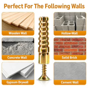 6 * 14mm Bản lề cửa Ren sửa chữa Vít neo tường rỗng Mở rộng cho kệ