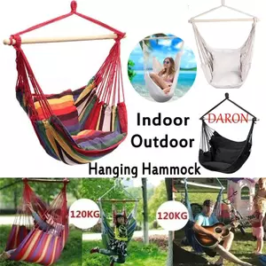 DARON Võng Xoay Trong Nhà Du Lịch Sân Vườn Treo Ghế Cắm Trại Dây Giường 120KG Sân Vườn Phòng Ngủ Võng Ghế