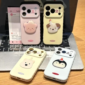 Vỏ điện thoại iPhone búp bê lợn hồng ba chiều dễ thương Vỏ cao su mềm iPhone - 11/12/13/14/15/16/17/Plus/Air/Pro/Max