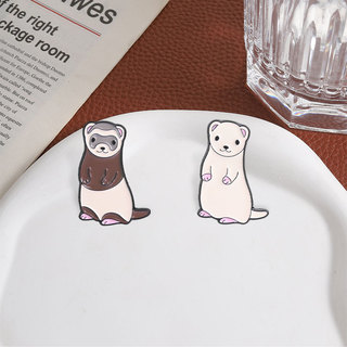 Hoạt Hình Dễ Thương Ferret Men Trâm Sáng Tạo Và Thú Vị Động Vật Huy Hiệu Ba Lô Quần Áo Phụ Kiện Quà Tặng Cho Bạn Bè