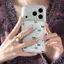 Ốp lưng iPhone 16/15/14/13 Pro Max Bướm Bạc Nhẹ Nhàng Thanh Lịch Chống Trầy Cao Cấp