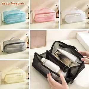Túi đựng đồ du lịch FAVORITEGOODS, Túi trang điểm lưới nhẹ chắc chắn, Túi sắp xếp dung tích lớn Túi vệ sinh làm đẹp
