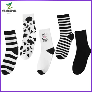 5 Đôi Tất Cotton Ống Giữa Tất Thoáng Khí Nữ zhenghtr
