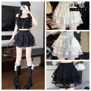Váy phong cách múa ba lê IFASIN, Váy gọng ren cạp cao phồng phồng, Váy phồng giảm béo ren ngọt ngào dành cho nữ