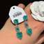 Bông tai dài đính hoa Zircon thời trang mới