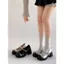 Trắng Cao Cấp Dày Gót jk Giày Da Nhỏ Phong Cách Dễ Thương Nữ Mùa Xuân Có Váy Mary Jane Giày Punk Phong Cách Nữ