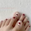Miếng dán móng tay ngón chân hình trái tim Burgundy 24 miếng để làm móng tay DIY