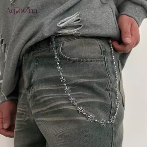 AqToCna Vintage Cá Tính Goth Punk Nhện Eo Dây Xích Dành Cho Nam Punk Quần Jean Dây Xích Hip Hop Vũ Công Quần Trang Trí Dây Chuyền Quà Tặng AqToCna