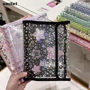 Album ảnh chất kết dính SMILE, Giá đỡ Photocard A5 lá rời, Kawaii Chống nước Hình ảnh Thần tượng Lưu trữ Trường học Văn phòng phẩm Chất kết dính File Shell