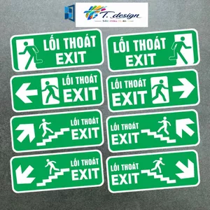 Biển chỉ dẫn lối thoát EXIT, biển cảnh báo lối thoát hiểm, biển lưu ý lối thoát khẩn cấp.