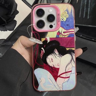 Ốp lưng Ukiyo-e Nhật Bản, chống sốc phong cách nghệ thuật cổ điển Bảo Vệ Camera Cấp iPhone 17/16/15/14/13/12/11/X/XS Ma